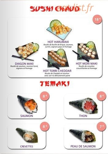 Carte et menu de Torii Sushi à Fort de France — Les Sushis Chauds