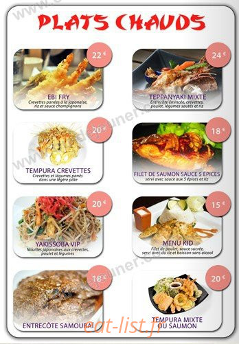 Carte et menu de Torii Sushi à Fort de France — Les Plats Chauds