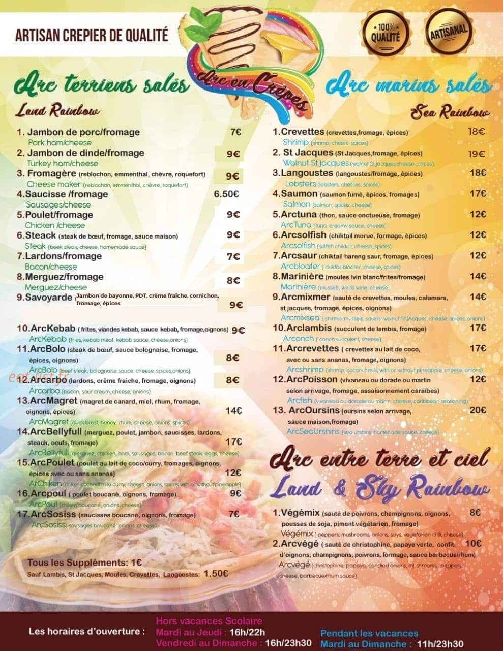 Arc-en-crêpes — carte page 1