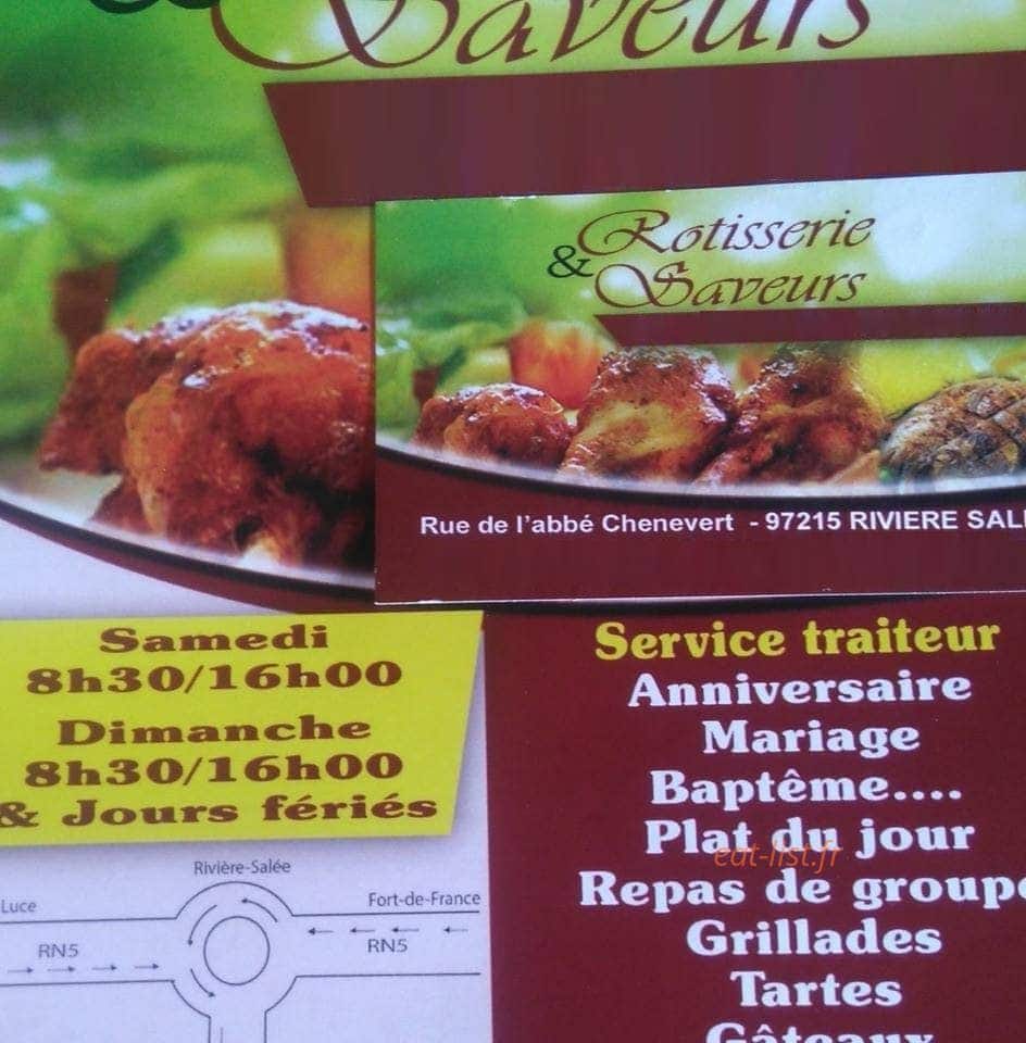 Carte et menu de Rotisserie&Saveurs à Rivière-Salée — Les prestations