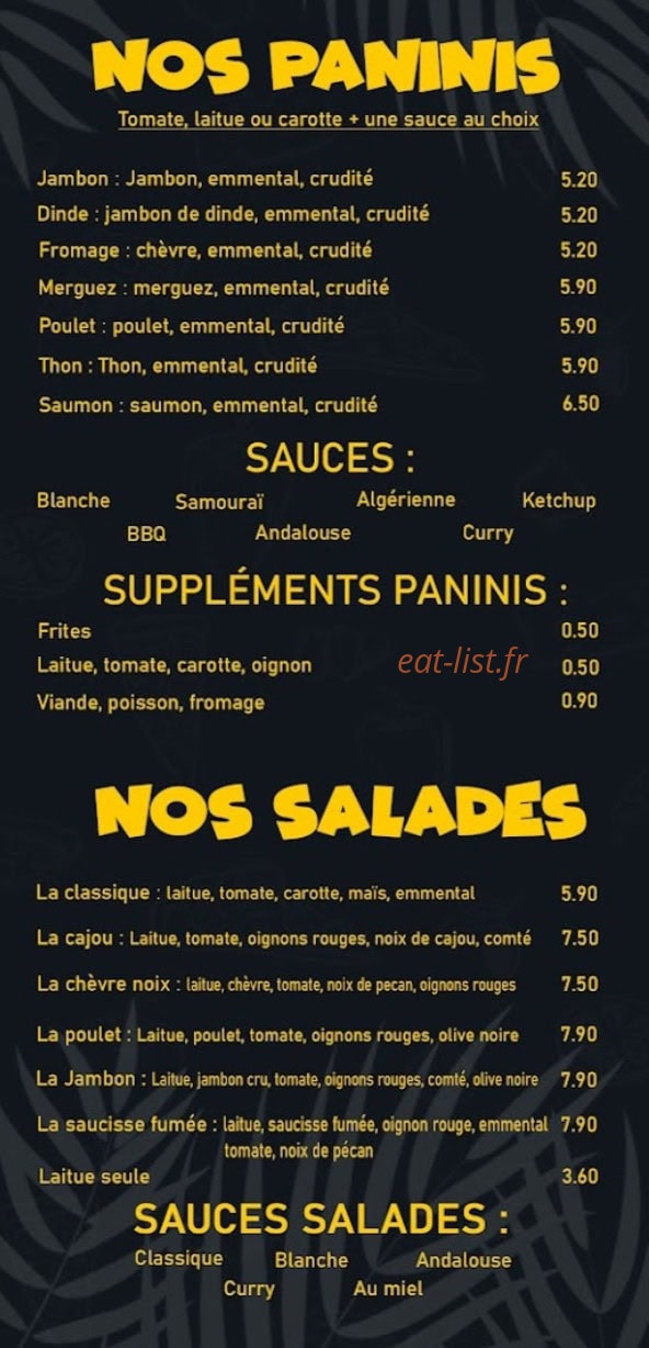 Run Eat — carte page 3