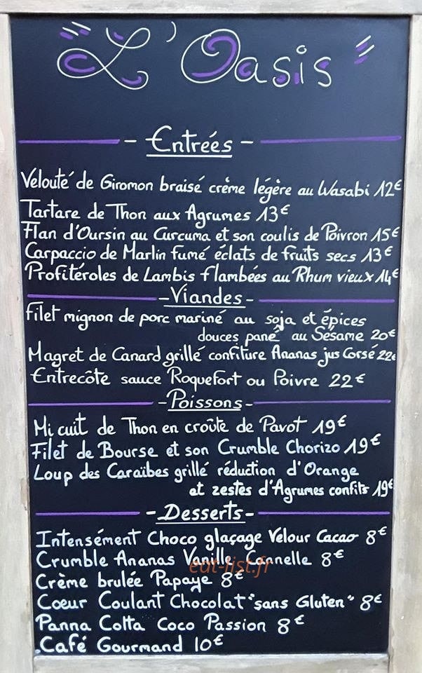 L'Oasis — carte page 1