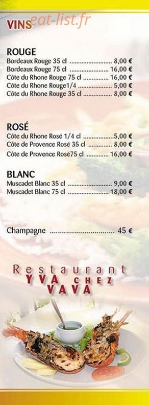 Yva Chez Vava — carte page 2