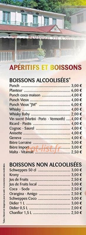 Yva Chez Vava — carte page 1