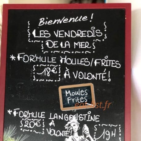 Carte et menu de L'imprévu à Le Carbet — Exemple de menu