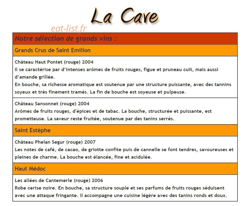 Restaurant 1643 — carte page 3