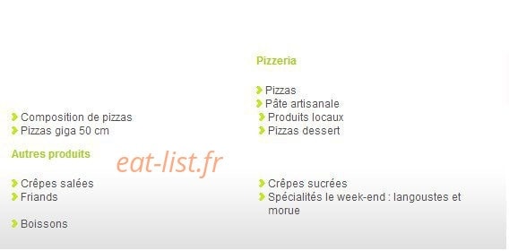 Byby pizza — carte page 1