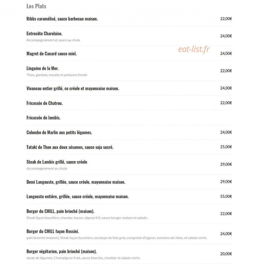 Chill — carte page 2