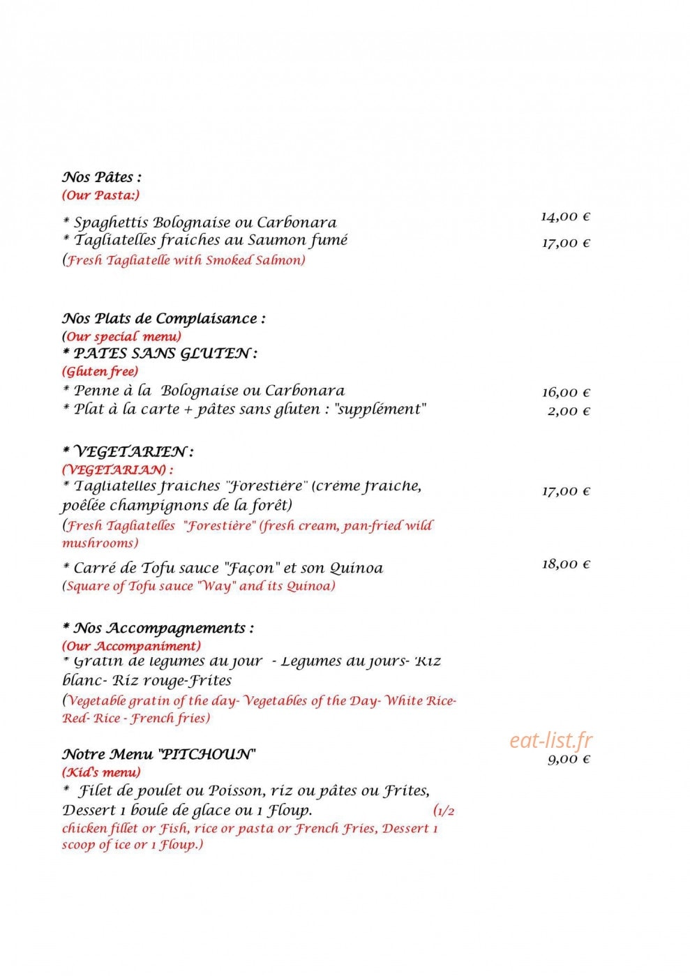 La Table de Mumu — carte page 3
