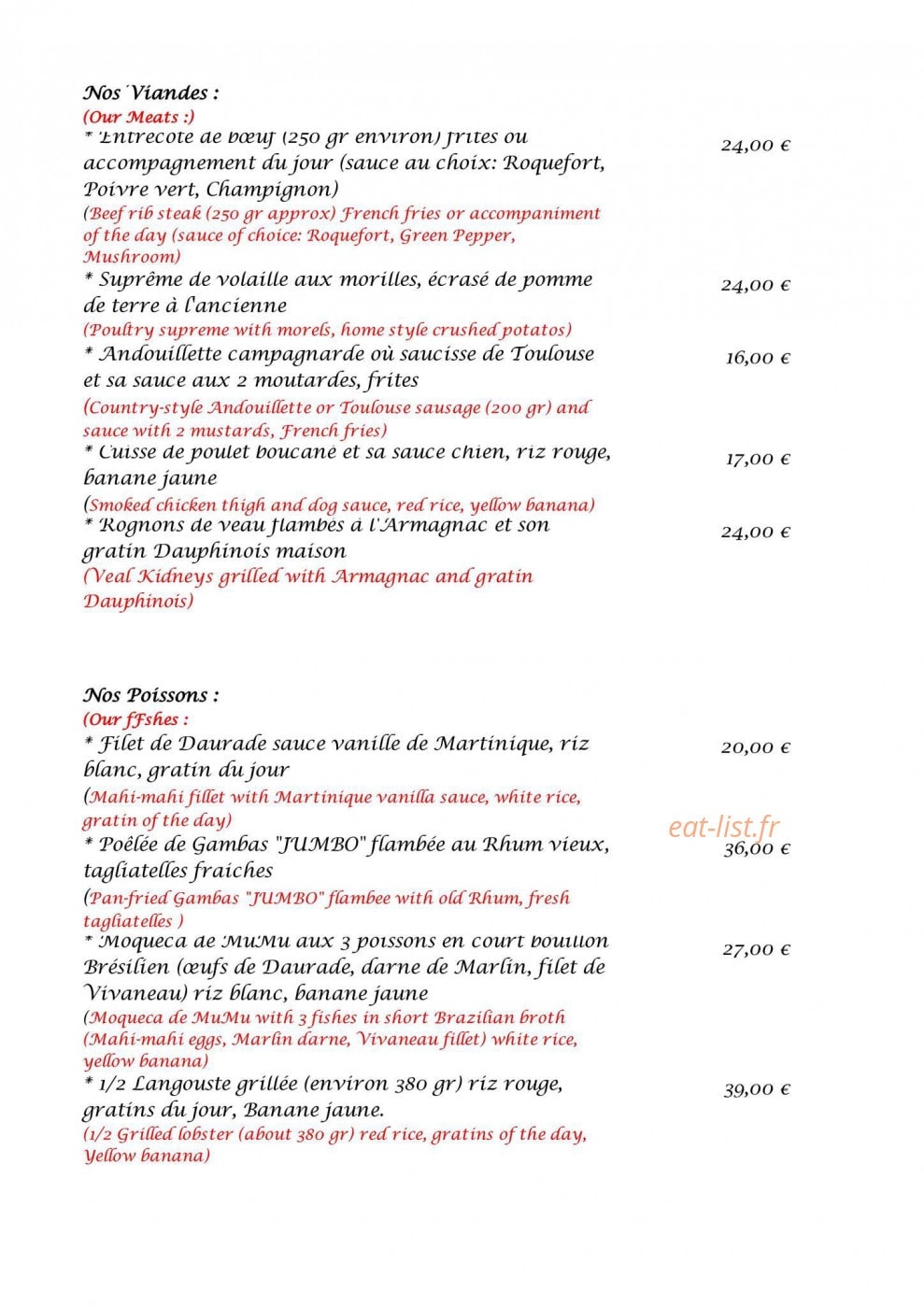 La Table de Mumu — carte page 2