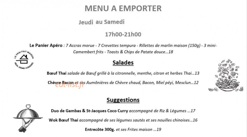 XO Bistro — carte page 2