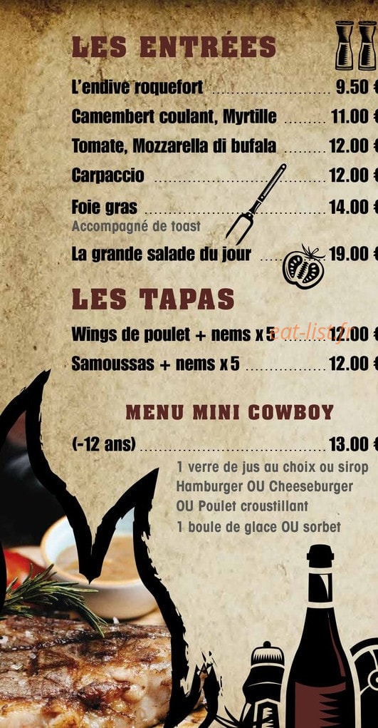 Capitol Grill Steak House — carte page 1