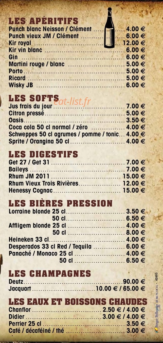 Capitol Grill Steak House — carte page 3