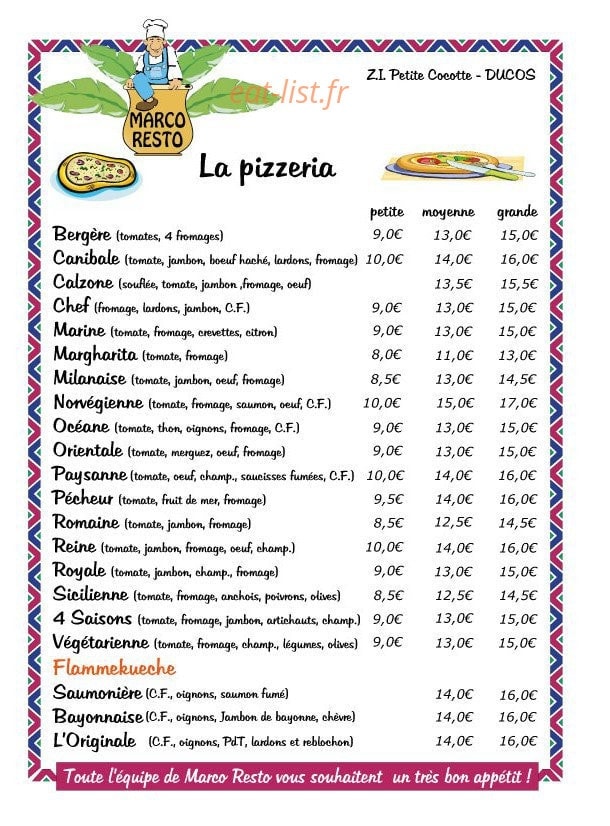 Marco Resto — carte page 6