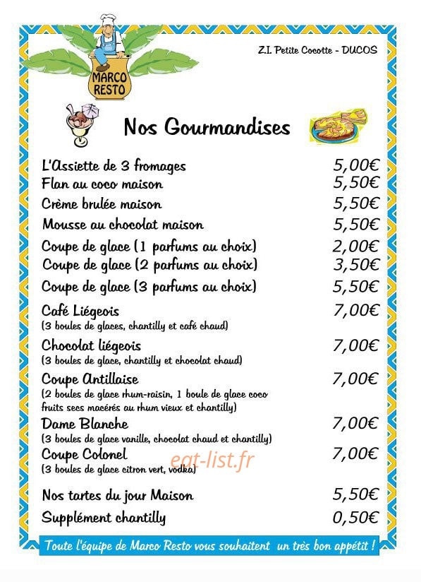 Marco Resto — carte page 10