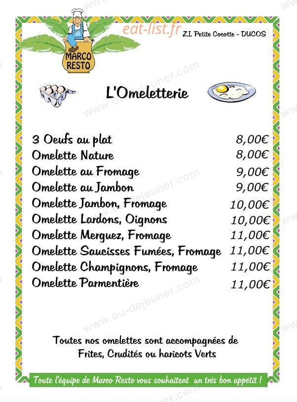 Marco Resto — carte page 3