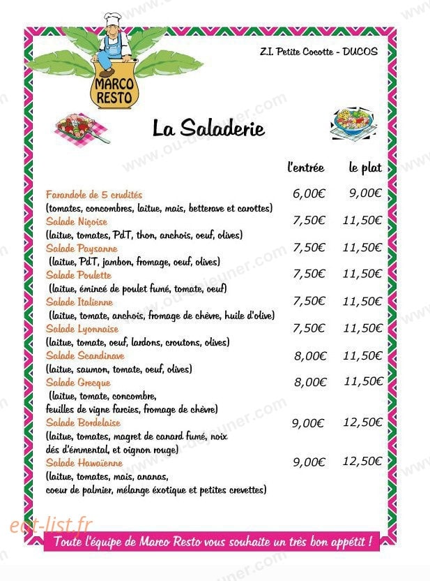 Marco Resto — carte page 4