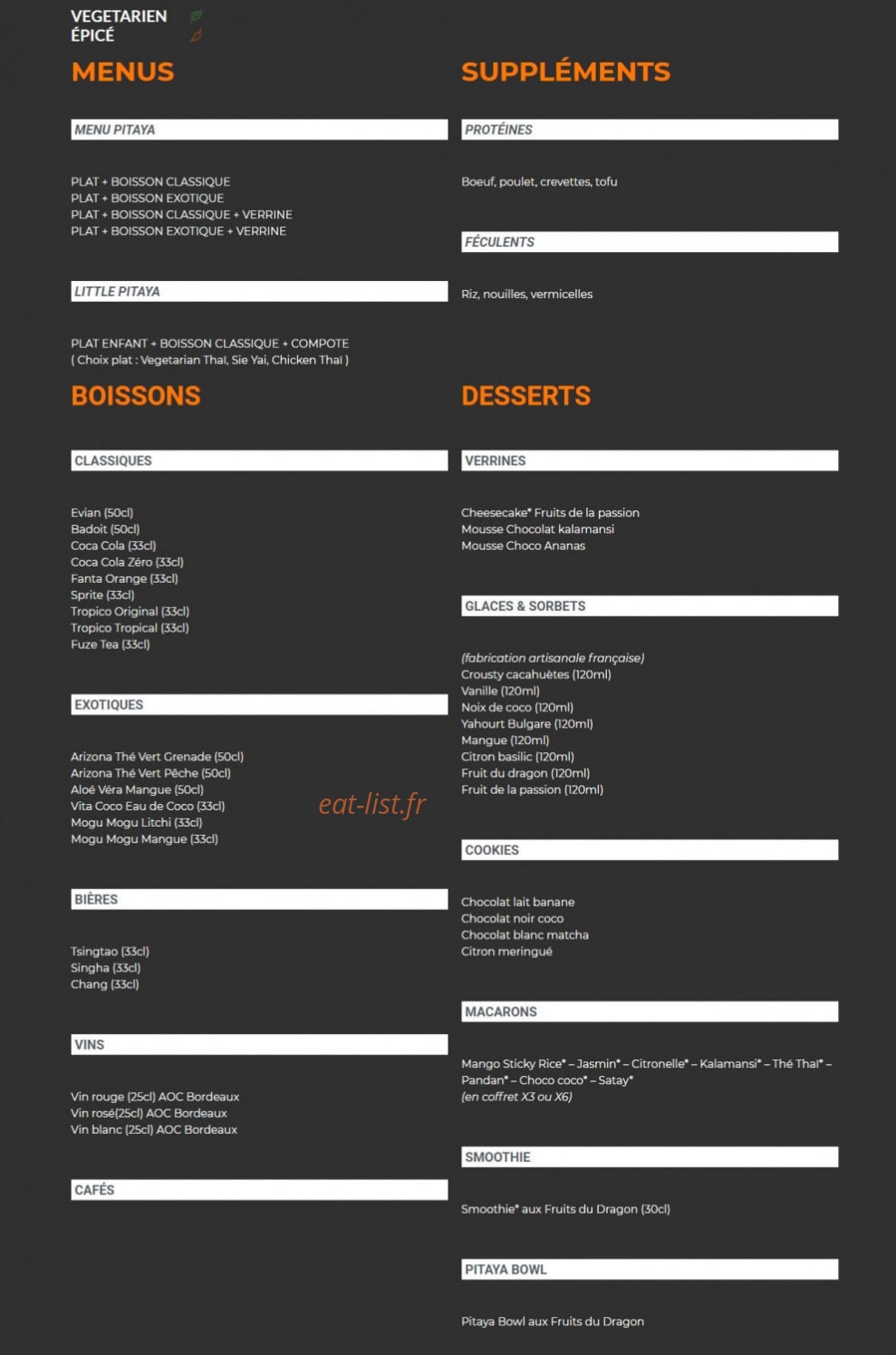 Pitaya — carte page 2