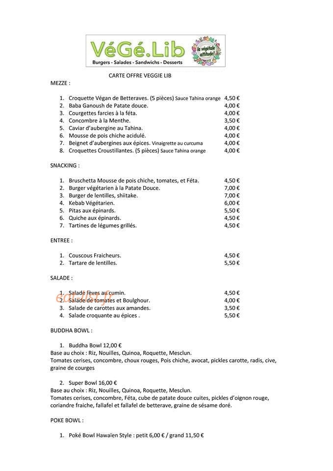 Vege Lib — carte page 1