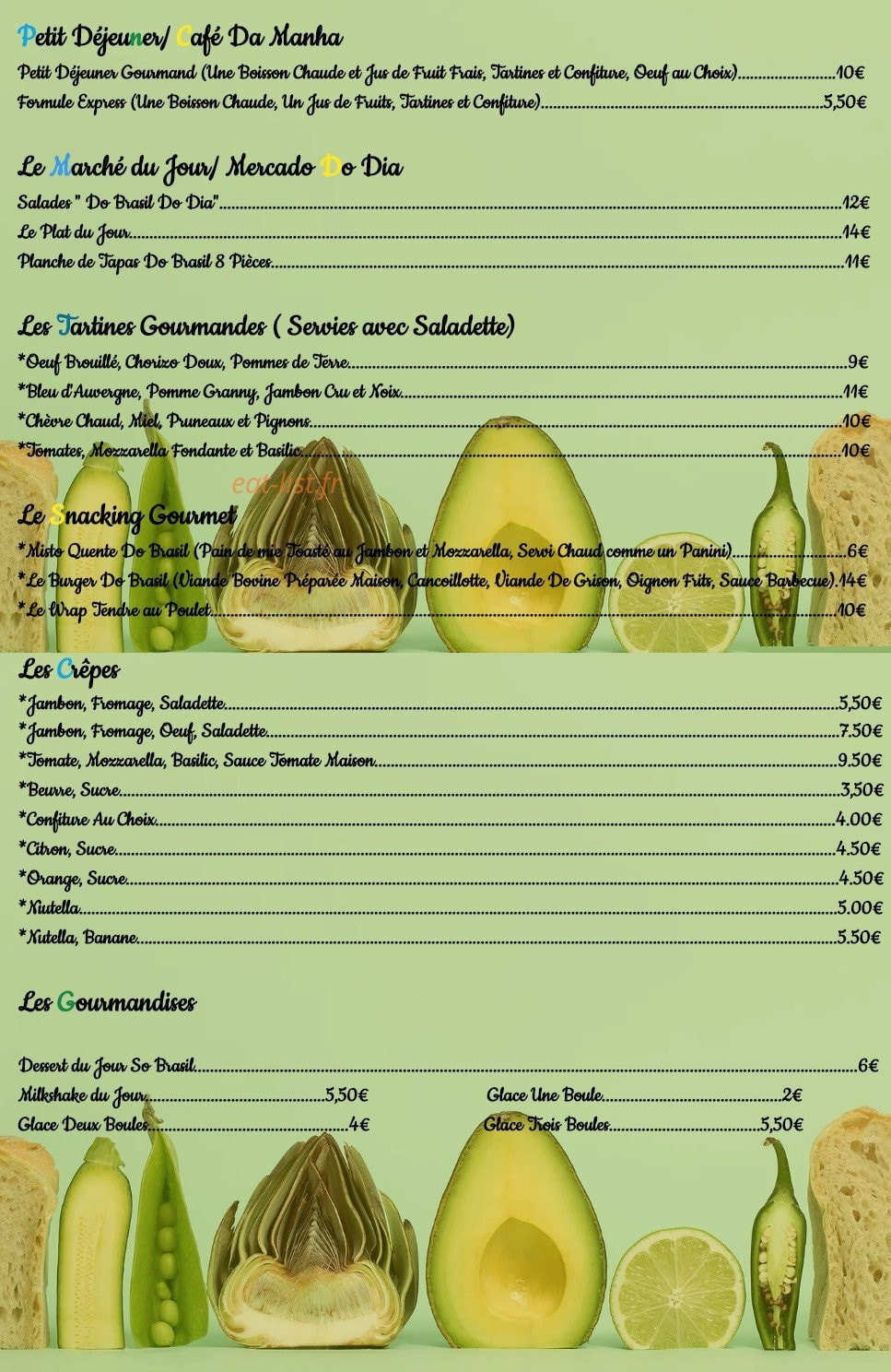 Café Do Brasil — carte page 1