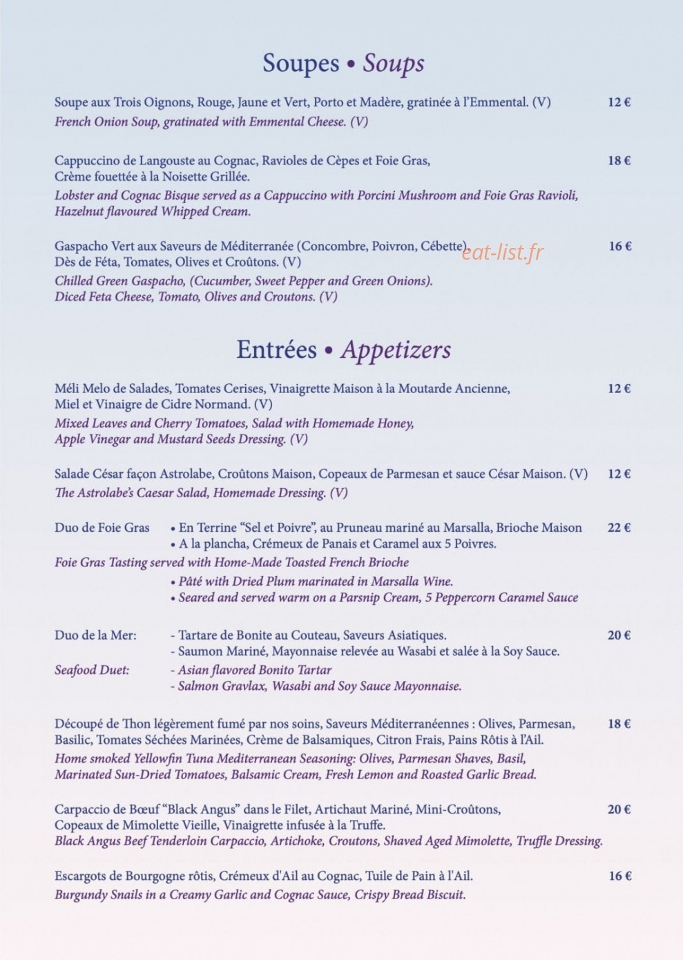 L'Astrolabe — carte page 1
