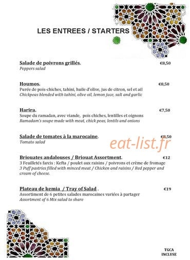La Marrakech — carte page 1