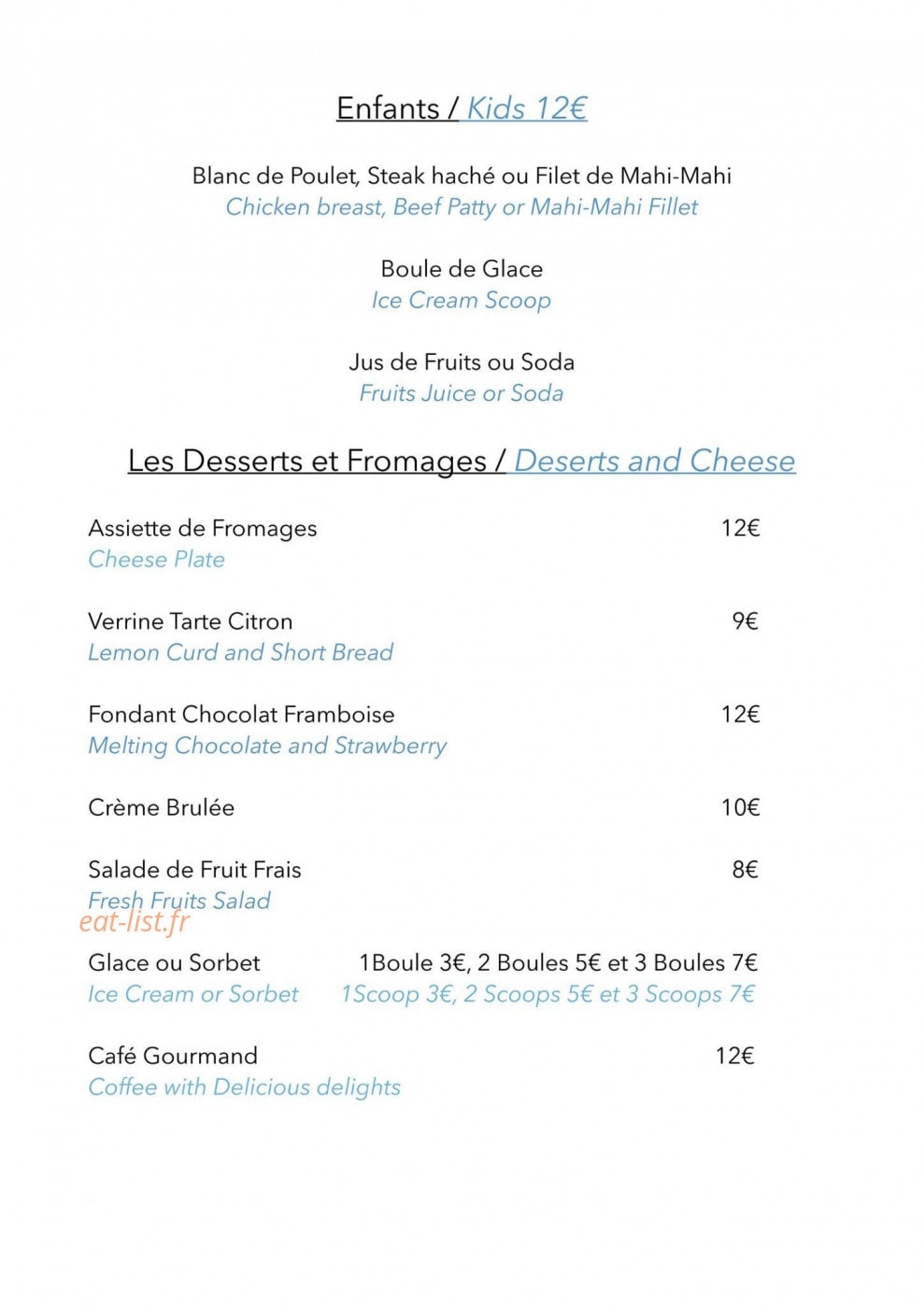 La Playa — carte page 7