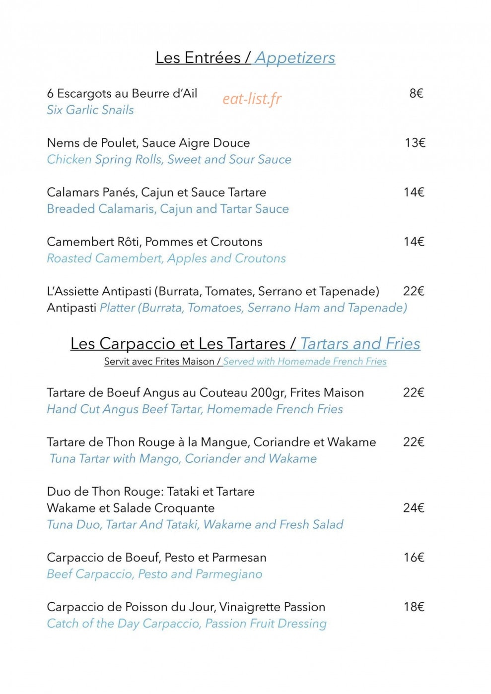 La Playa — carte page 4