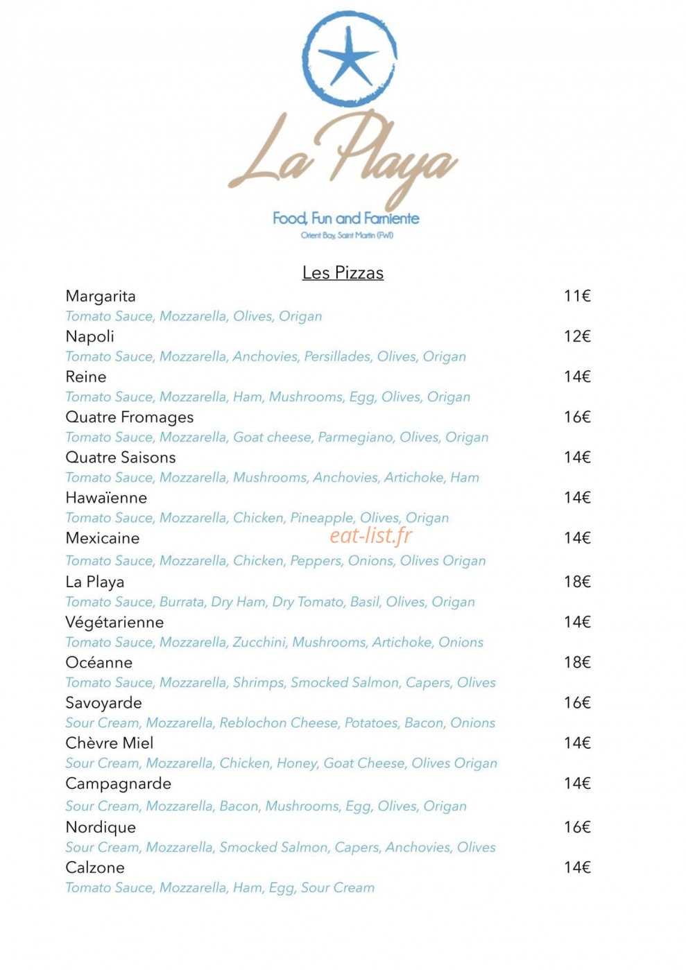 La Playa — carte page 3