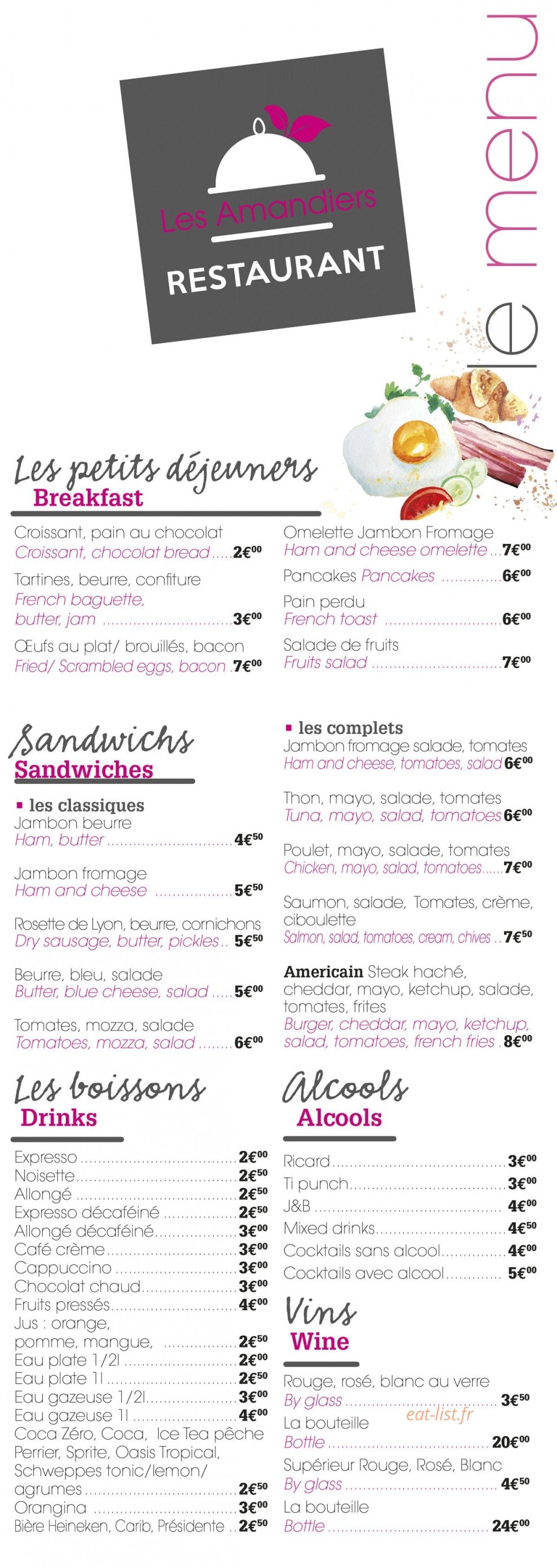 Les Amandiers — carte page 1