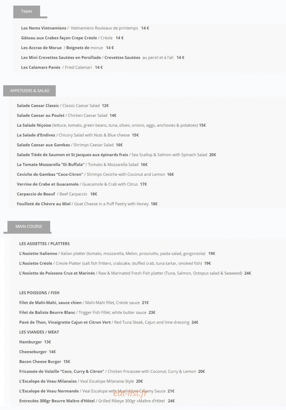 Little Kakao — carte page 1