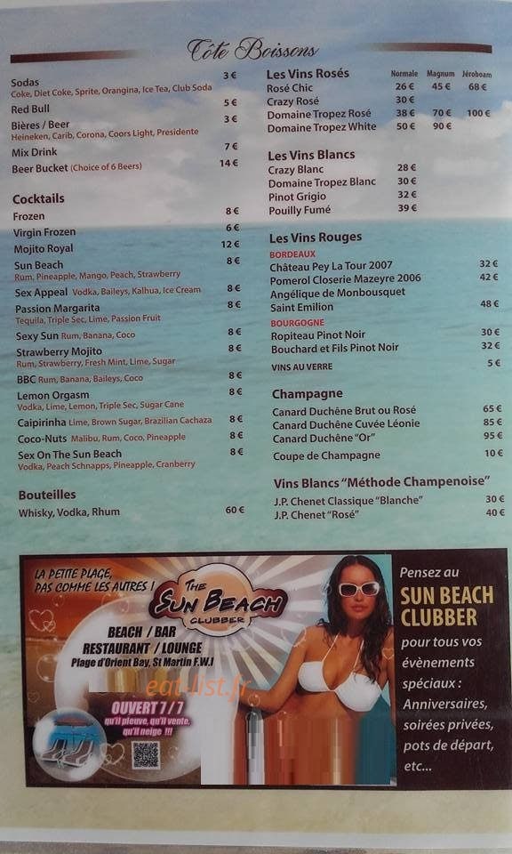 Sun Beach Clubber — carte page 4