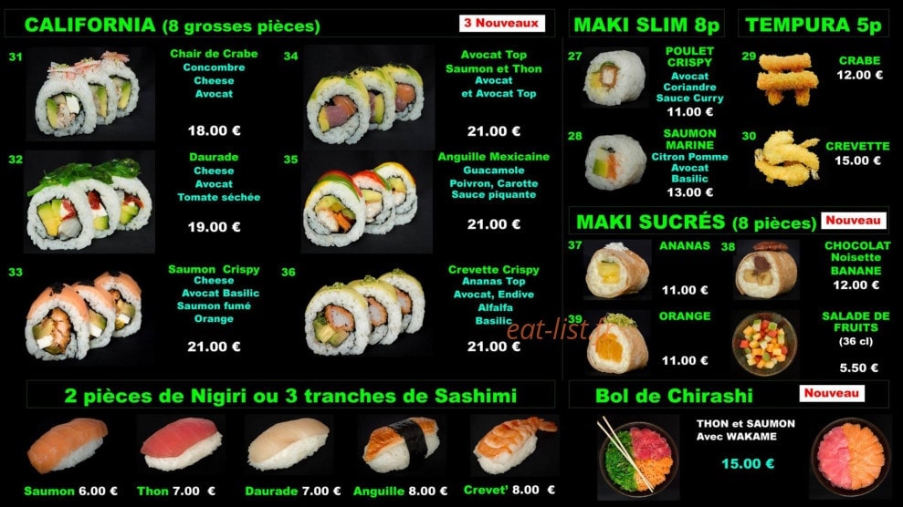 SushiI & Juice — carte page 2
