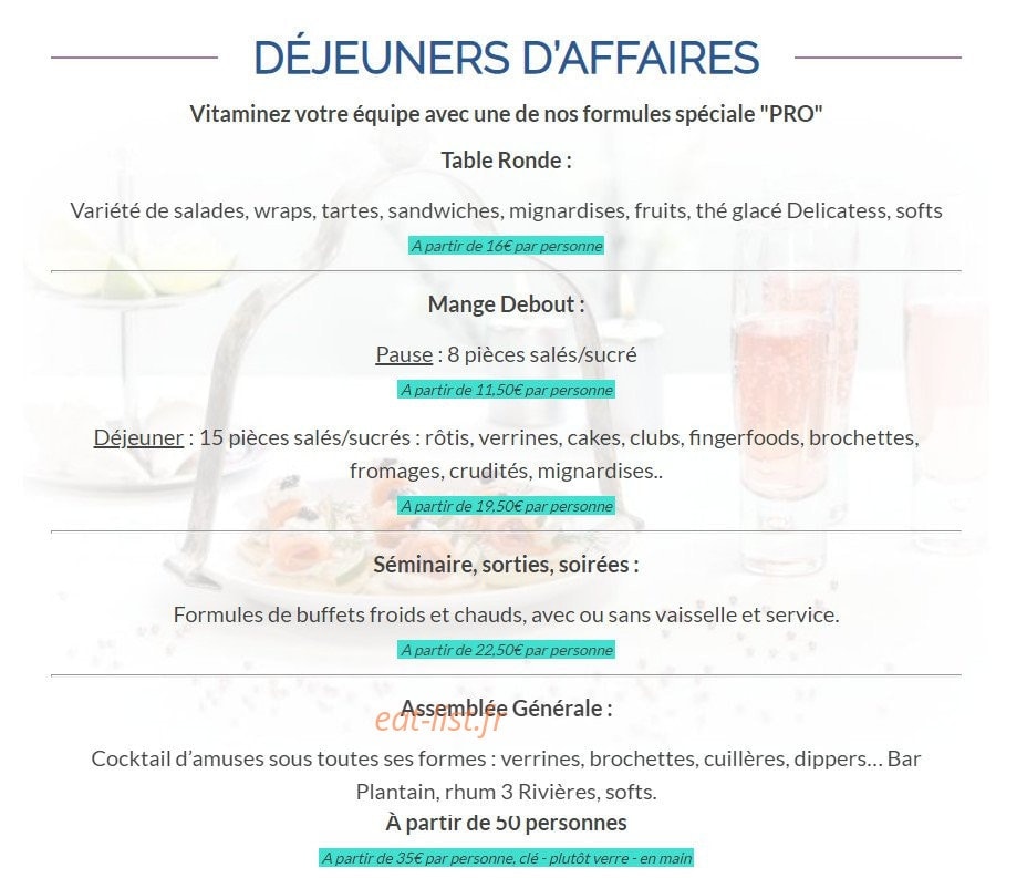Délicatess — carte page 2
