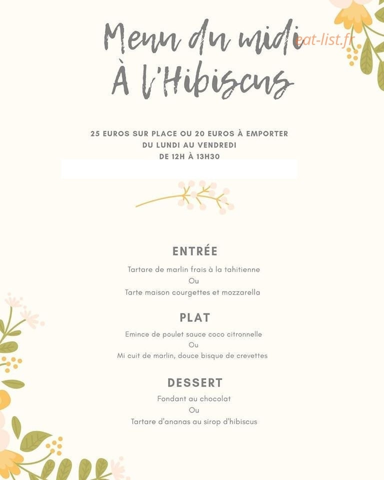 L'Hibiscus — carte page 1