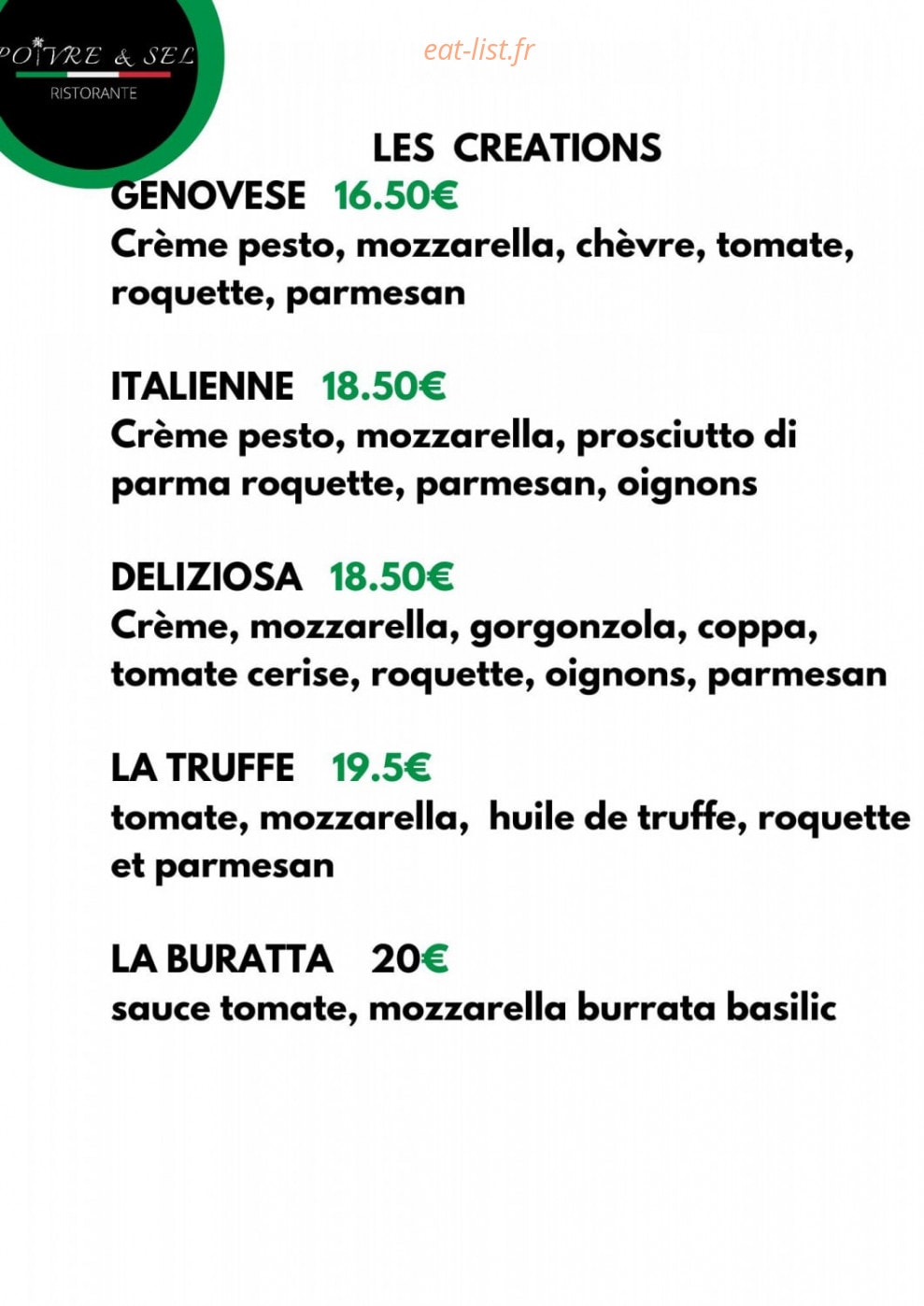 Poivre & Sel — carte page 6