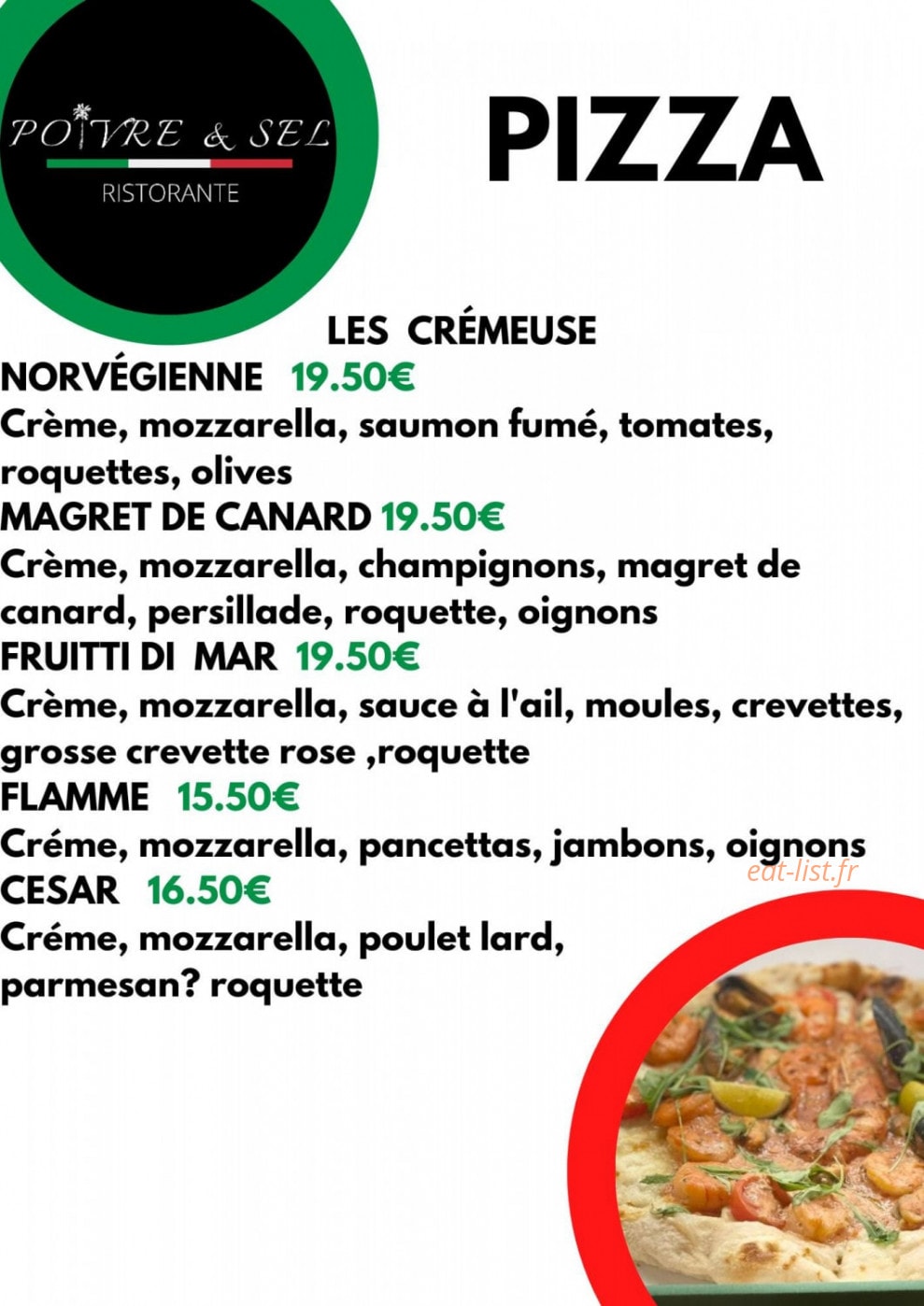 Poivre & Sel — carte page 5