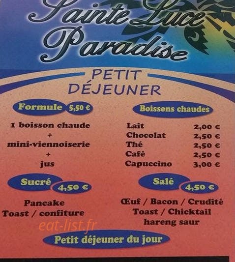 Sainte Luce Paradise — carte page 5