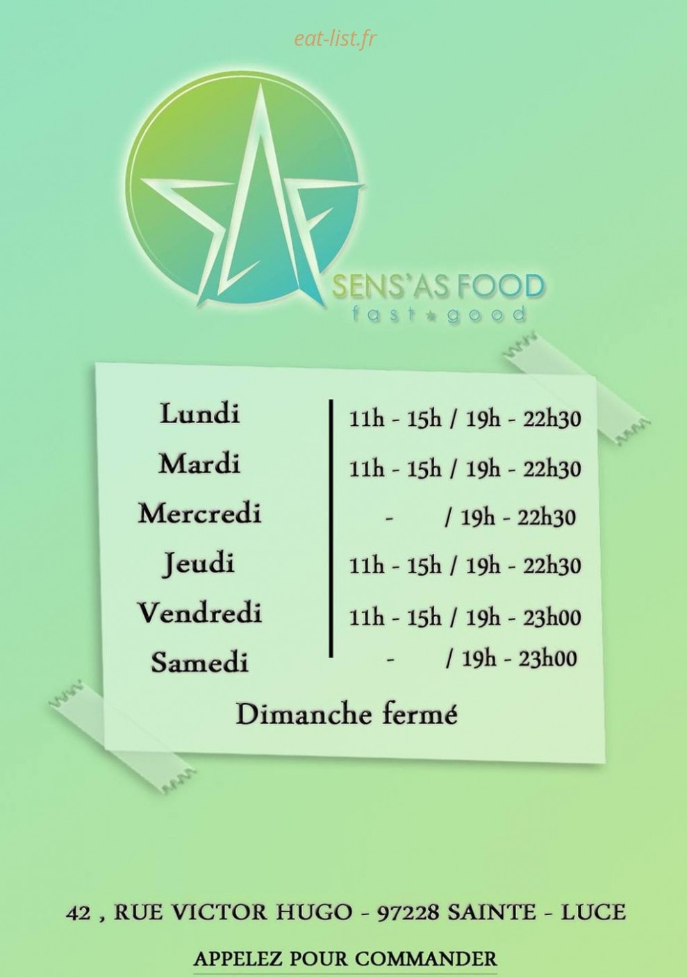 Sens'AS food Fast Good — carte page 4