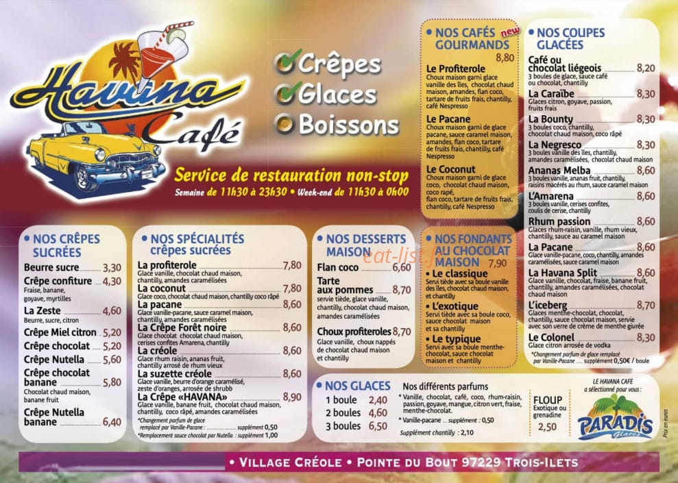 Havana Café — carte page 2