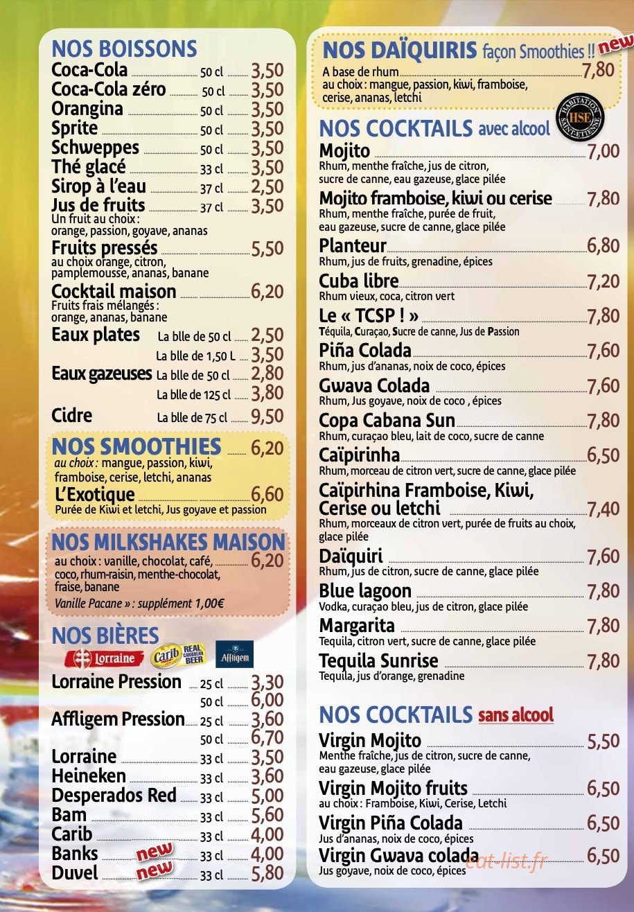 Havana Café — carte page 3