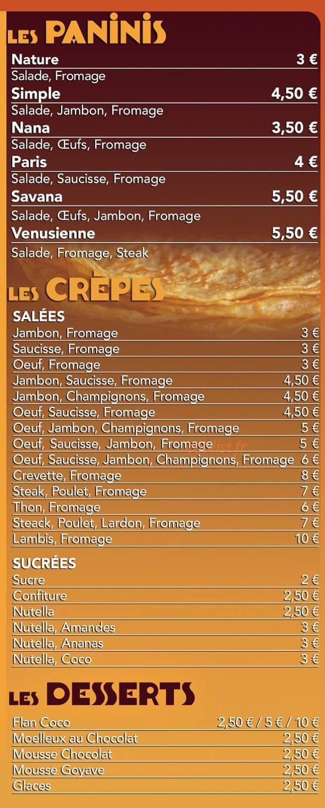 Jo'Sand Pizza — carte page 6