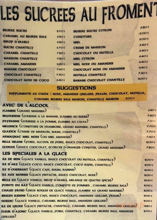 La petite crêperie — carte page 2