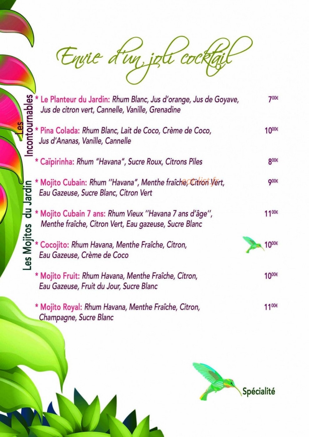 Le Jardin Des Envies — carte page 2