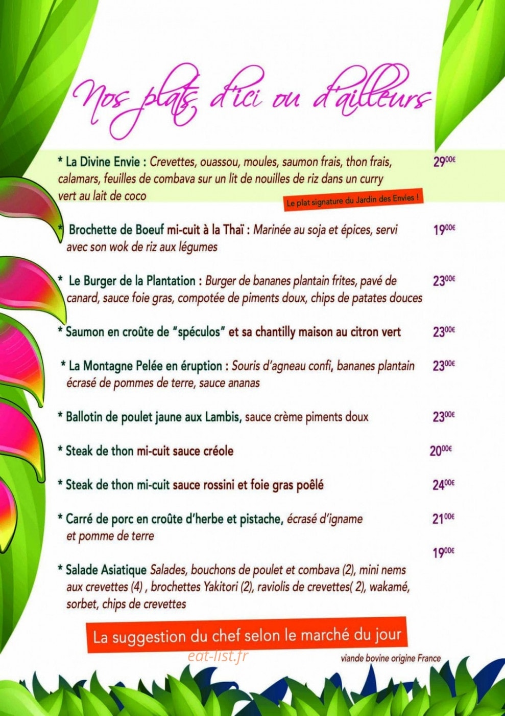 Le Jardin Des Envies — carte page 5