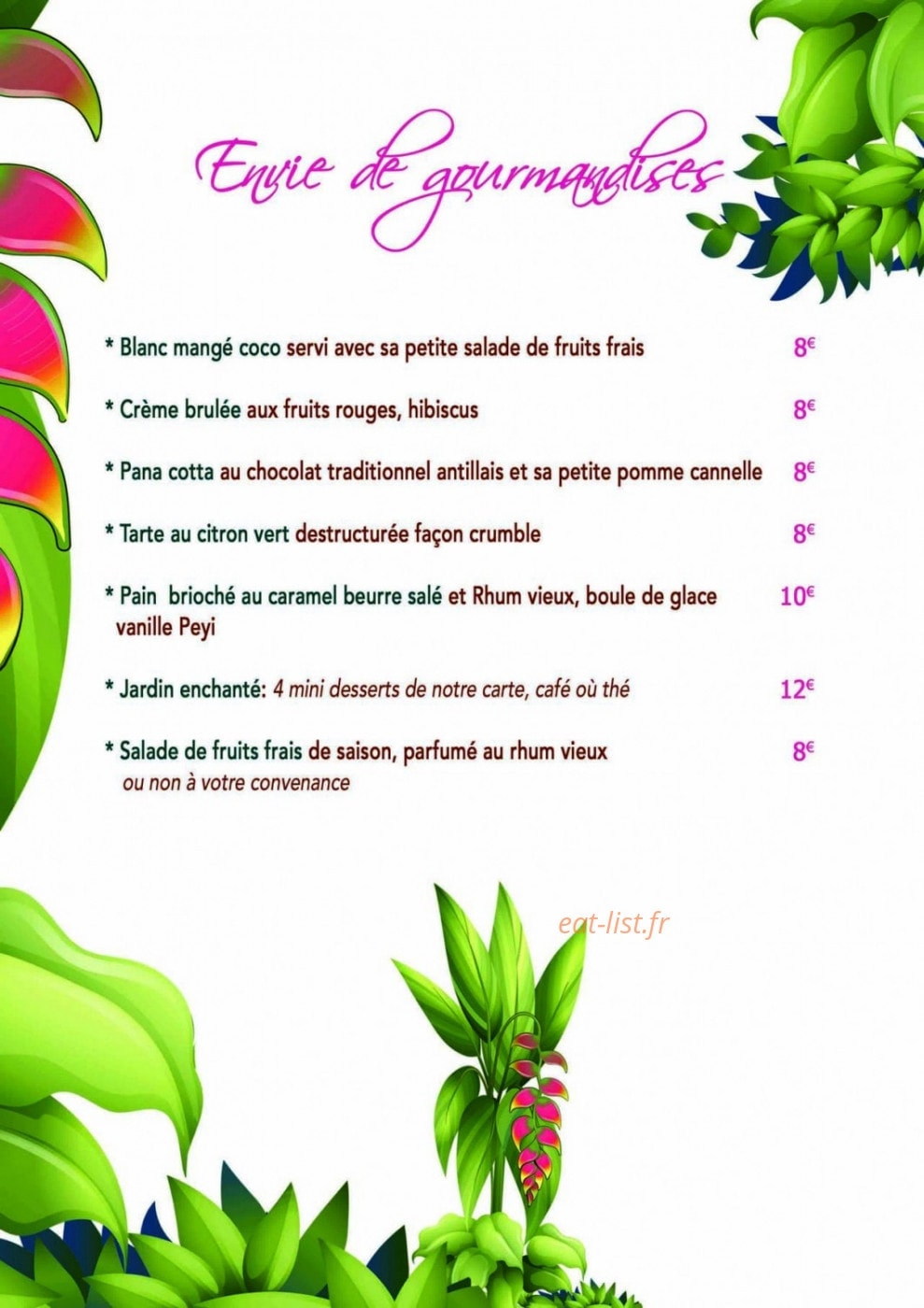 Le Jardin Des Envies — carte page 4