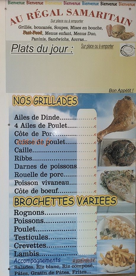 Au Régal Samaritain — carte page 2
