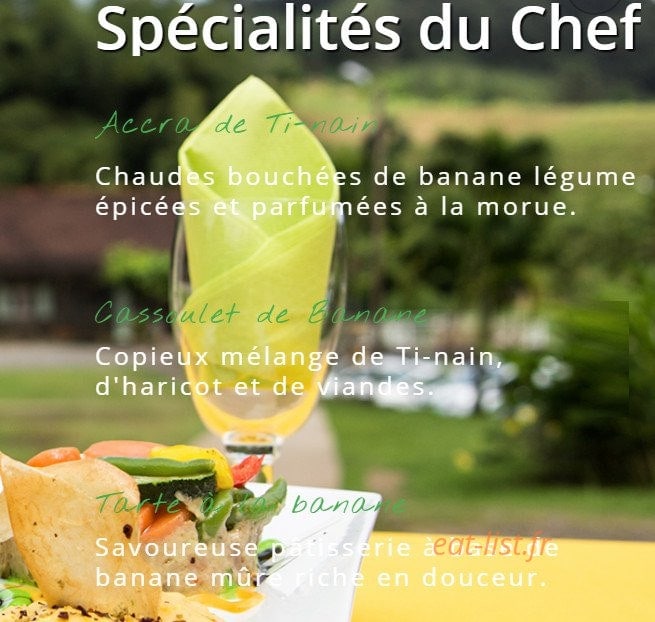 La Bananeraie — carte page 1