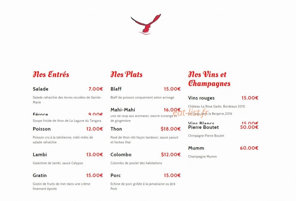 La Lagune Du Tangara — carte page 1