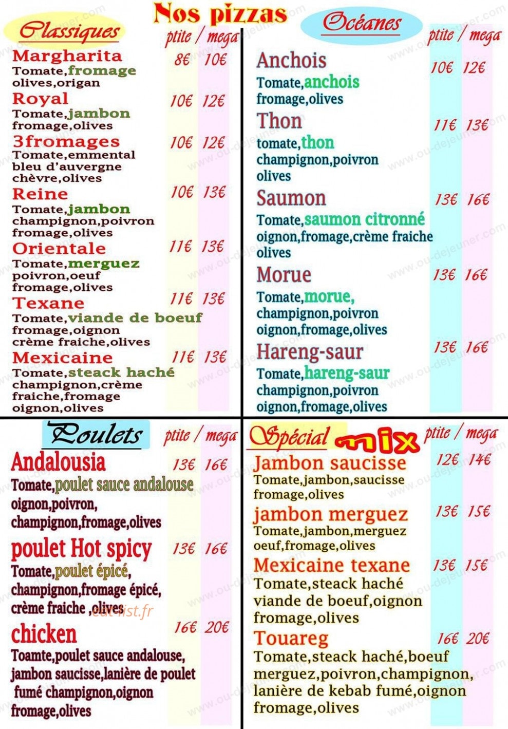 Naomy Pizza — carte page 2